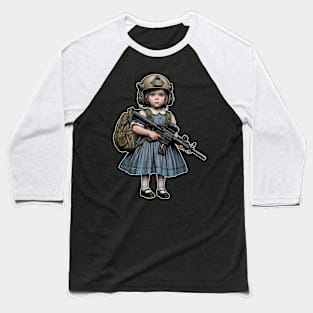 The Little Girl and a Toy Gun Baseball T-Shirt